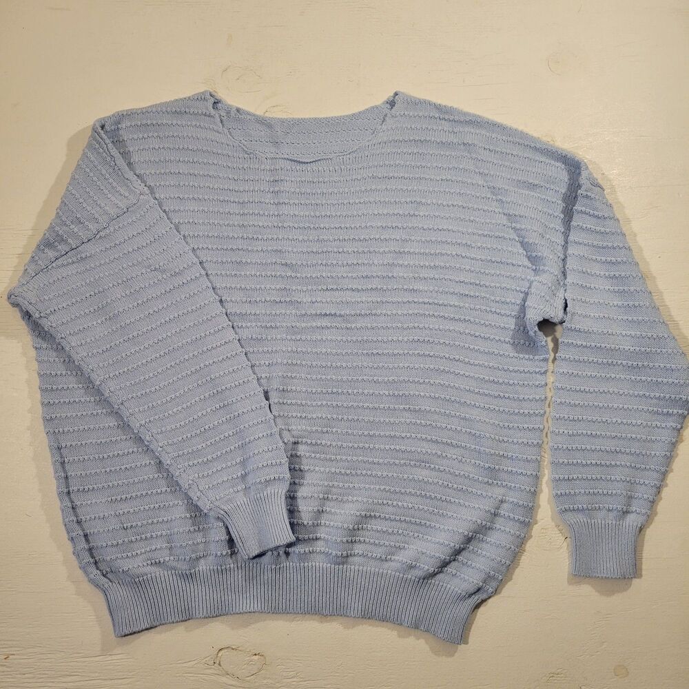 Womans 2XL Baby Blue Knit Pullover Sweater Relaxed Unbranded